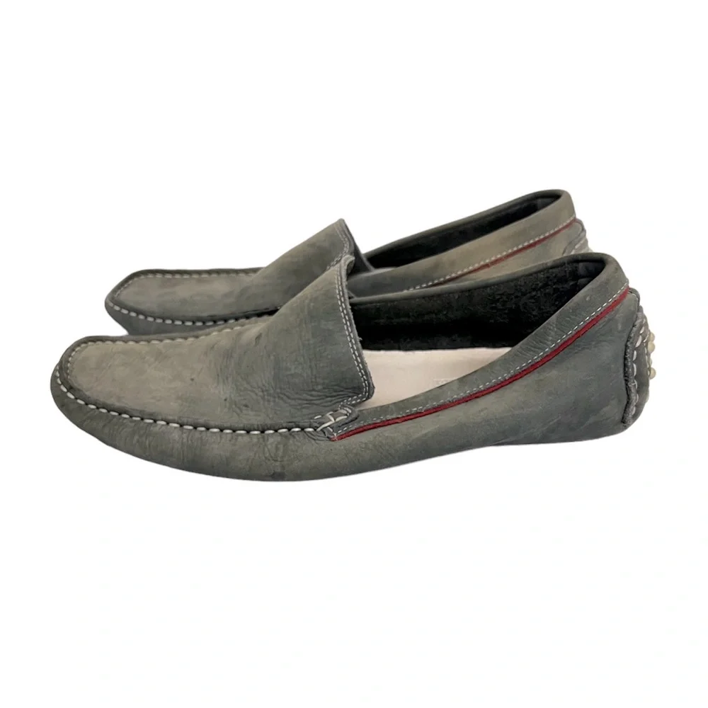 Fascar Mens gray Leather Slip On Comfort Shoes Size 42 EUR 9 USA
